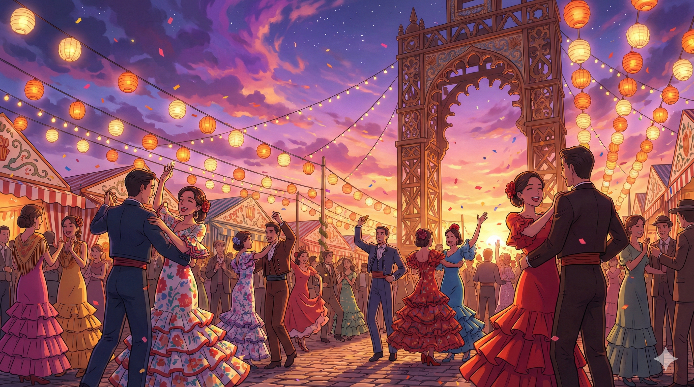 스페인 거리의 축제 분위기와 현대 미술 야외 전시