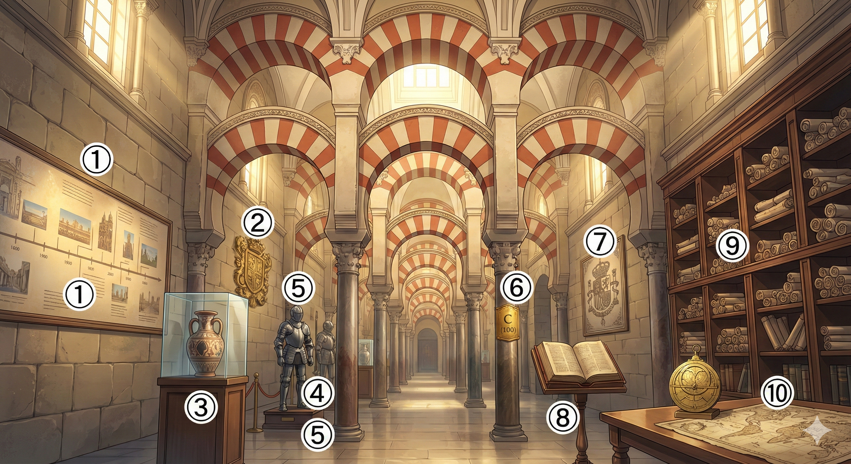 Artes — 번호 ①~⑩ 라벨 매핑 (Modern Anime Style)